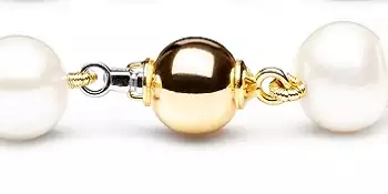 Perlenklassiker Perlenkette Perlenarmband Verschluss Gold/Weißgold 14Kt